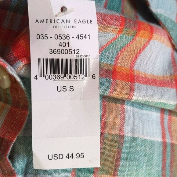 5/$55 American Eagle Outfitters NWT oversized button down plaid blouse S - Picture 5 of 12
